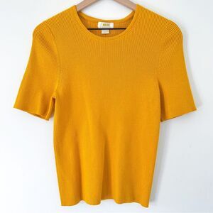 Maeve knit top in gorgeous mustard yellow.